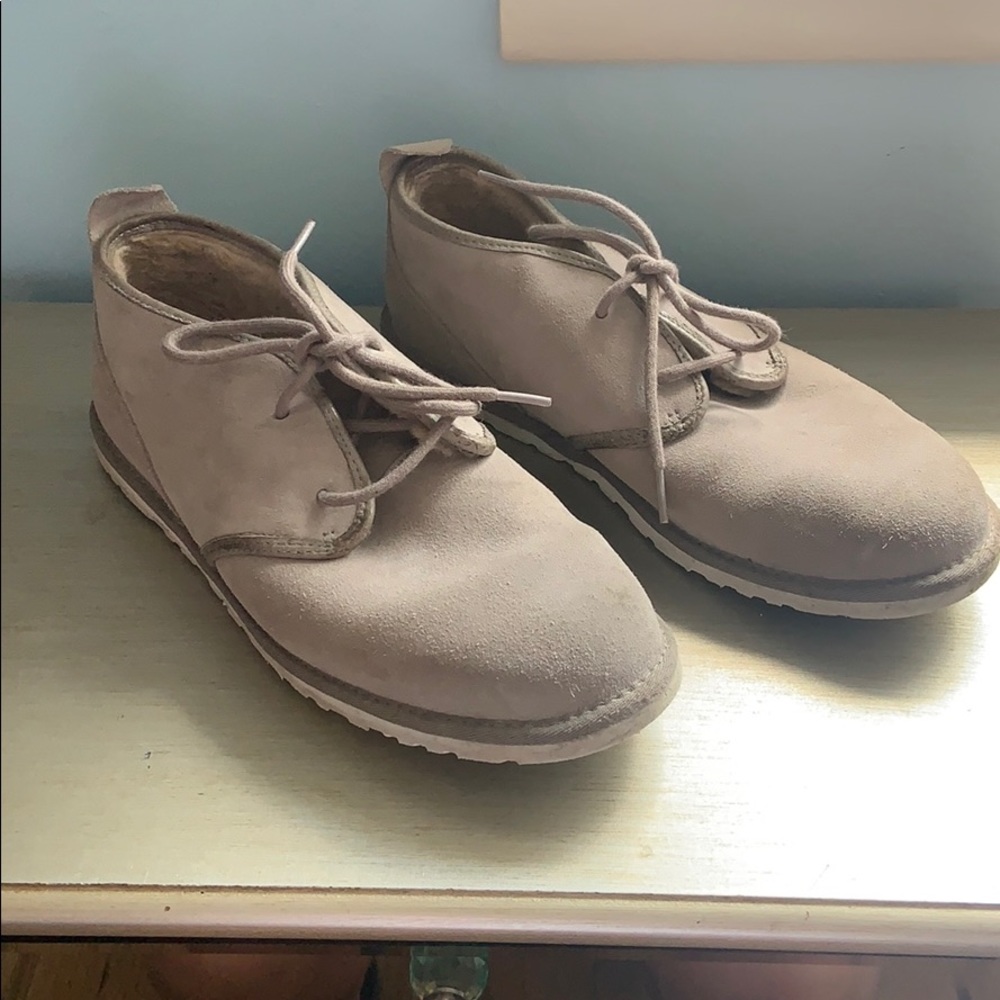 Gently worn gray Mens loafers